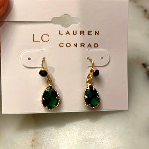 Nwt Lc Lauren Conrad Emerald Earrings